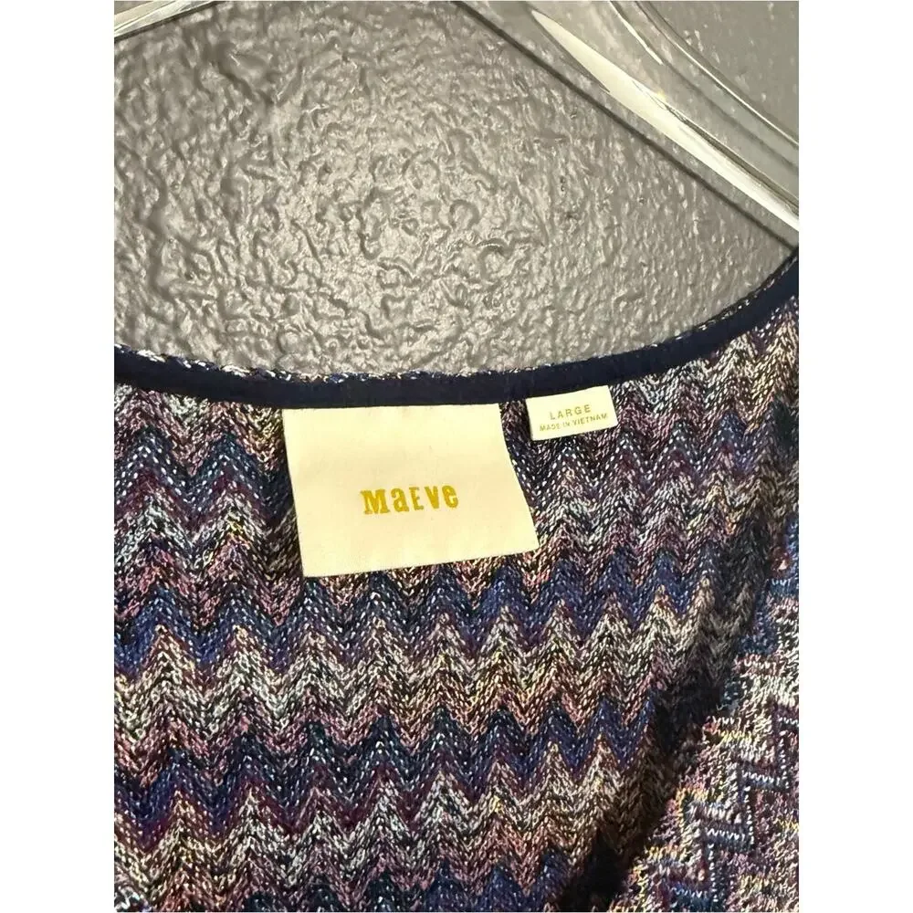Anthropologie Maeve Knit Drop Waist Midi Dress Size L